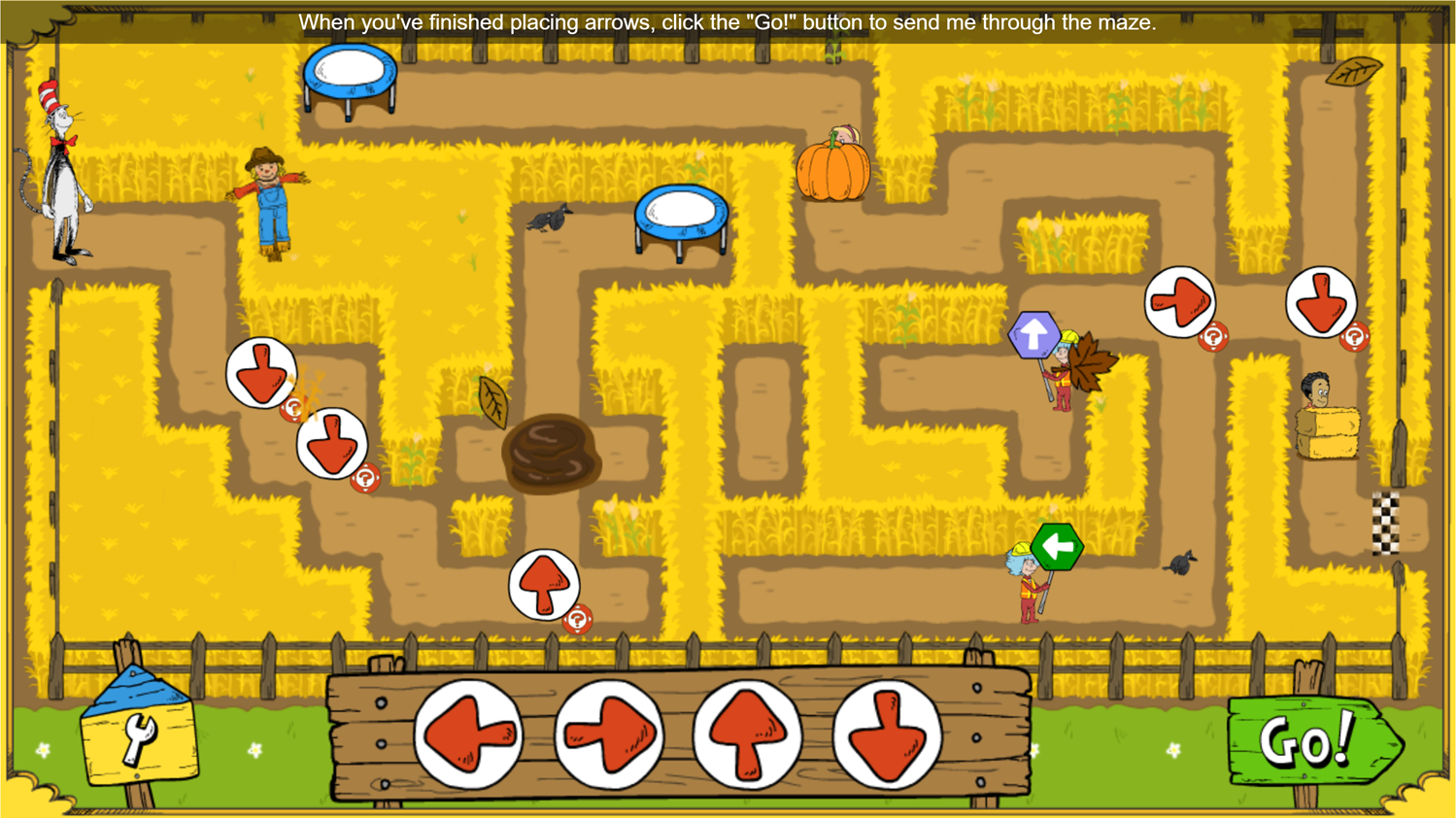 The Cat in the Hat Corn Maze Craze Game Test Your Maze Screenshot.