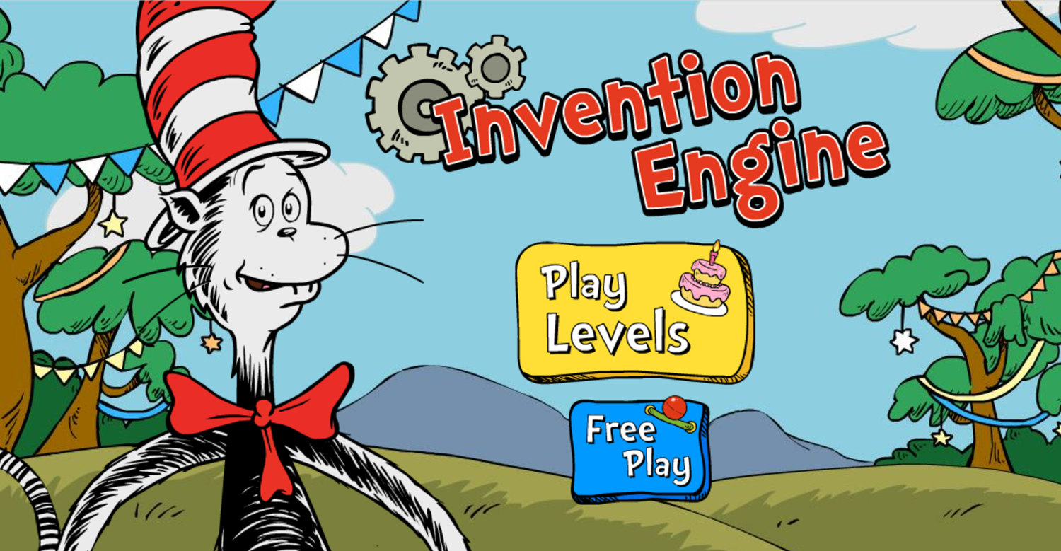 The Cat in the Hat Invention Engine Game Welcome Screen Screenshot.