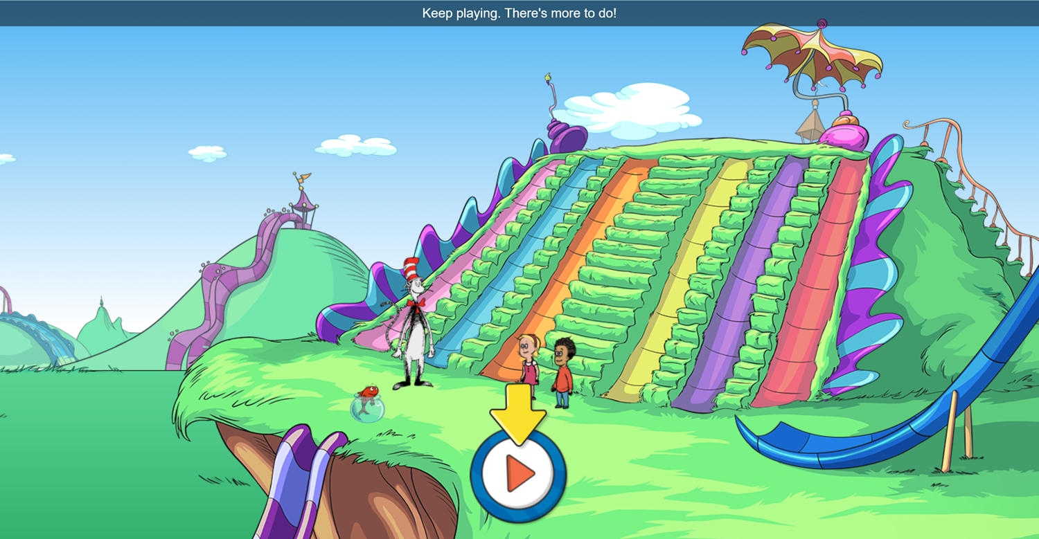 The Cat in the Hat Slidea-ma-Zoo Game Frictionarium Screenshot.