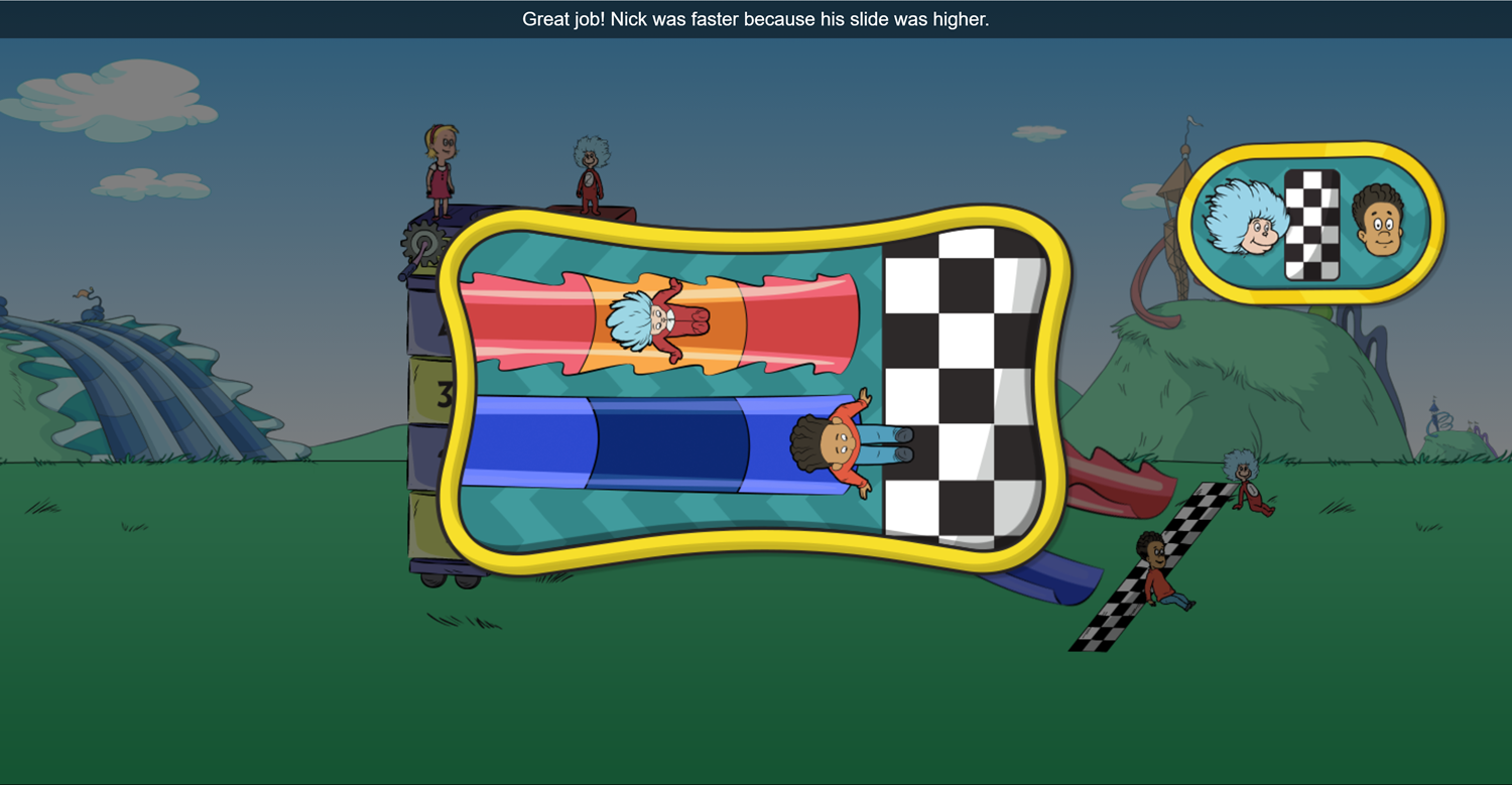 The Cat in the Hat Slidea-ma-Zoo Game Race Won Screenshot.