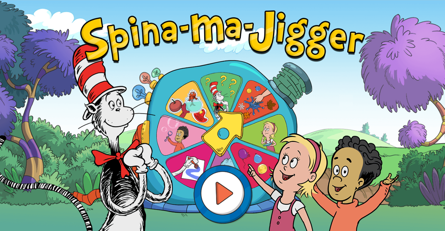 The Cat in the Hat Spinna Ma Jigger Game Welcome Screen Screenshot.