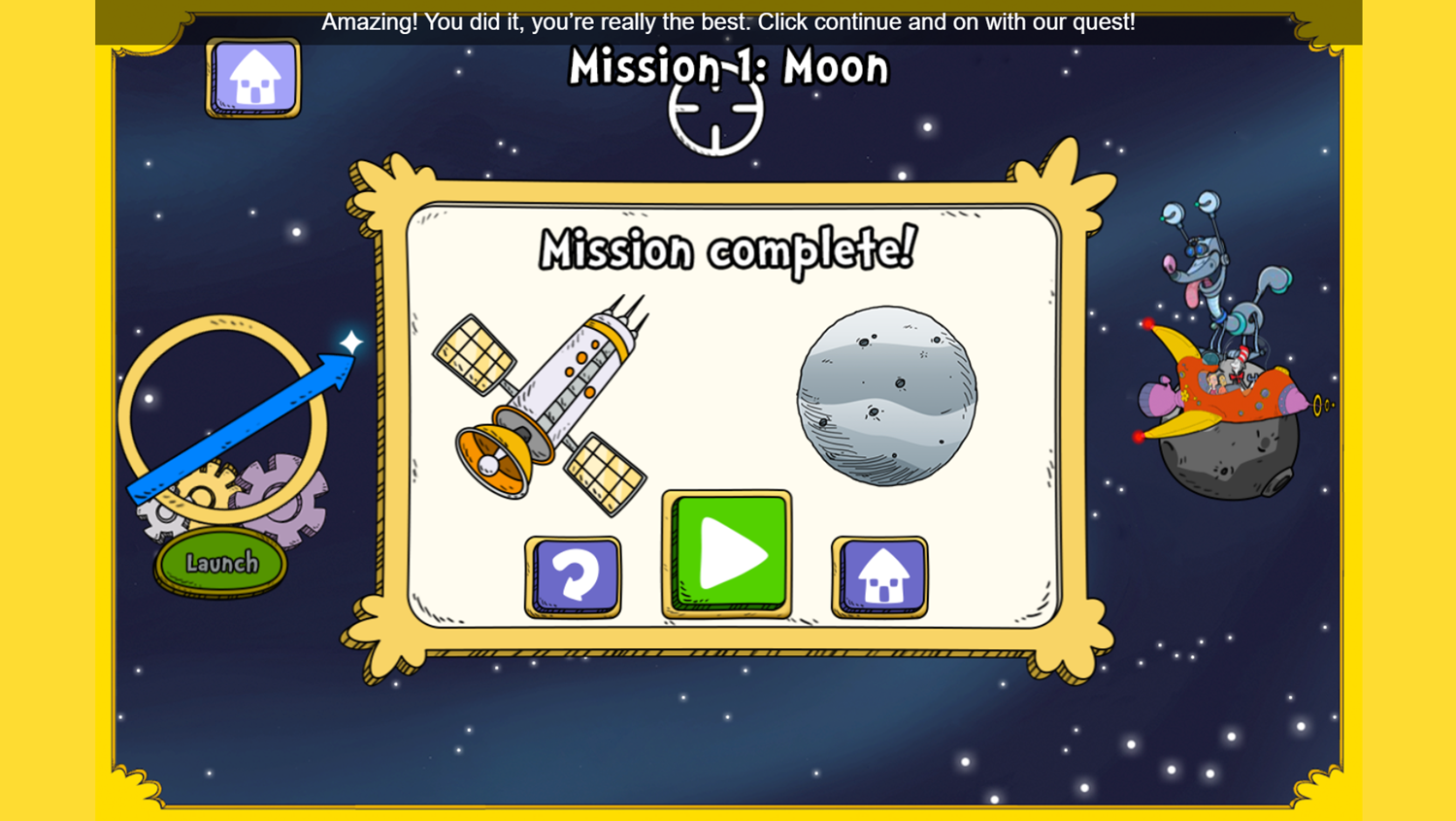 The Cat in the Hat The Great Space Chase Game Mission Complete Screenshot.