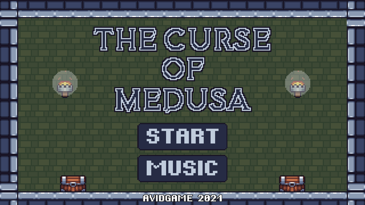 The Curse of Medusa Game Welcome Screen Screenshot.