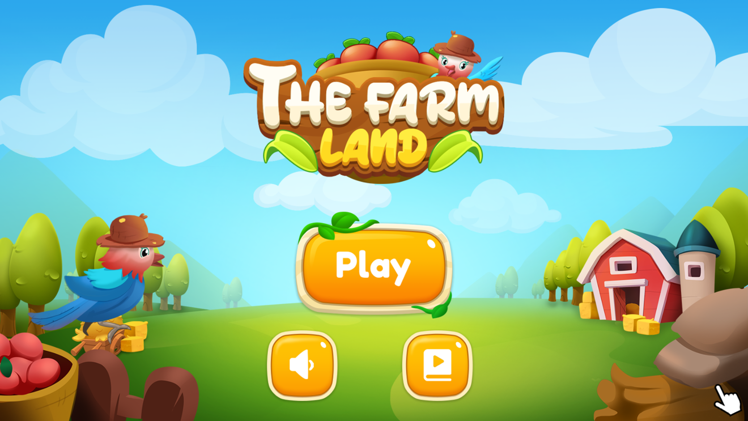 The Farm Land Game Welcome Screen Screenshot.