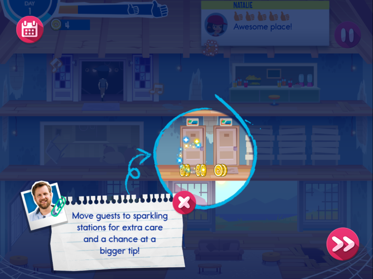 The Lodge Check In Game Get Bigger Tip Screenshot.