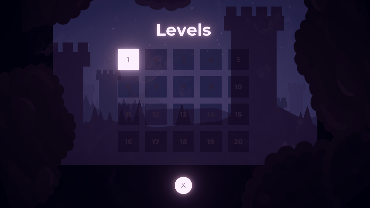 The Mage Game Level Select Screenshot.
