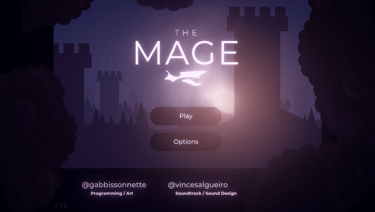 The Mage Game Welcome Screen Screenshot.