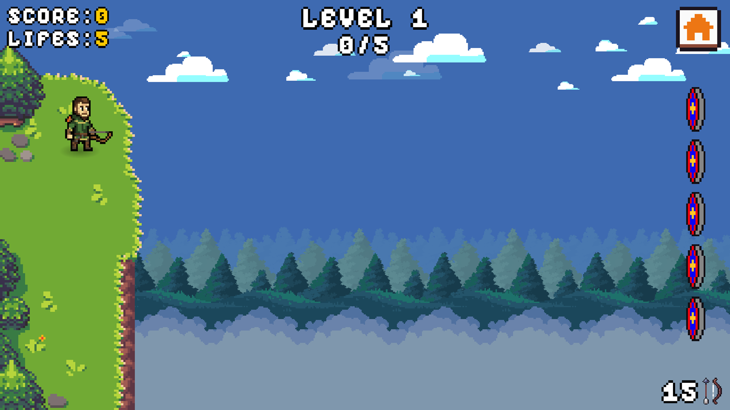 The Master of Archers Game Level Start Screenshot.