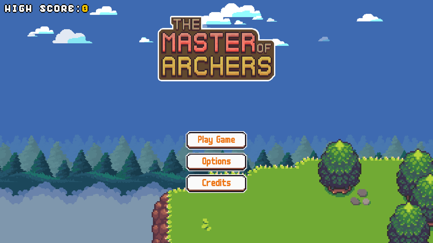 The Master of Archers Game Welcome Screen Screenshot.