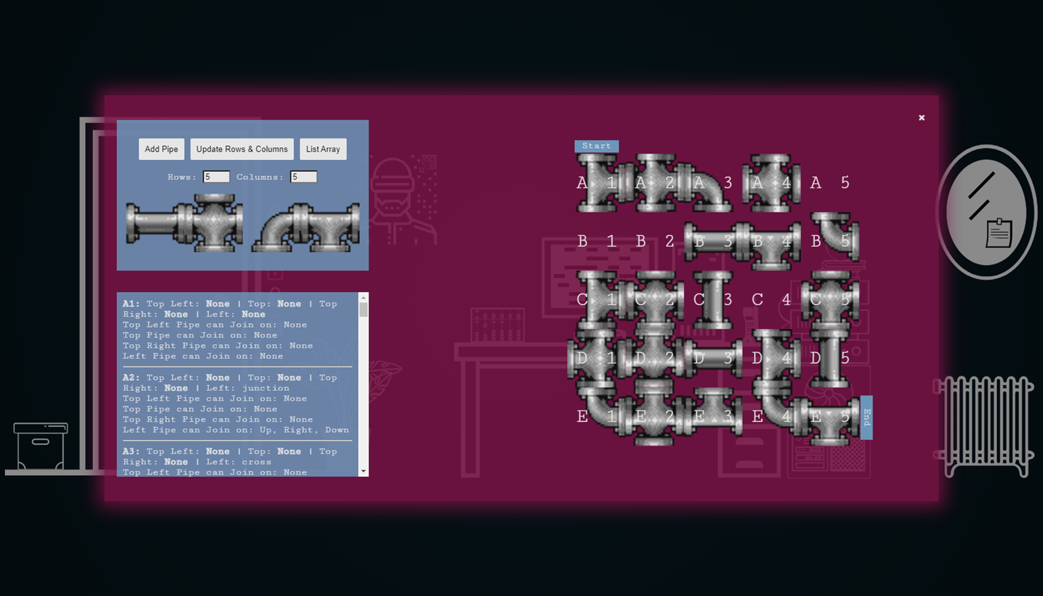 The Room Escape Game Pipe Puzzle Screenshot.