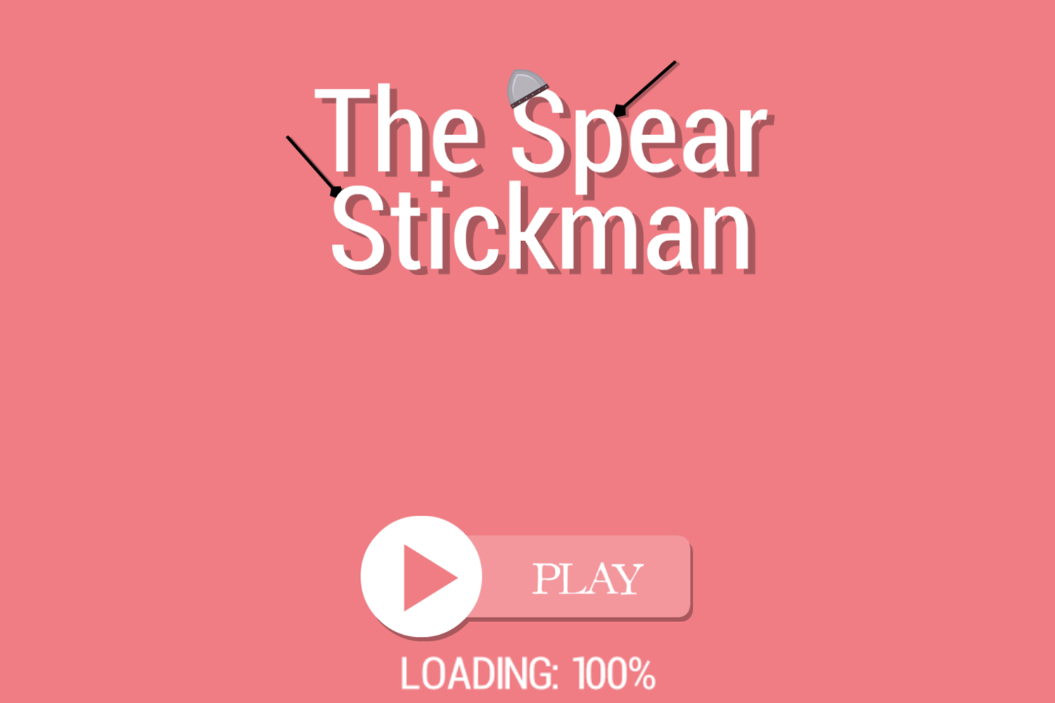 The Spear Stickman Game Welcome Screen Screenshot.