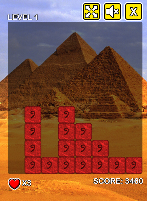 The Stones of the Pharaoh Game Play Screenshot.