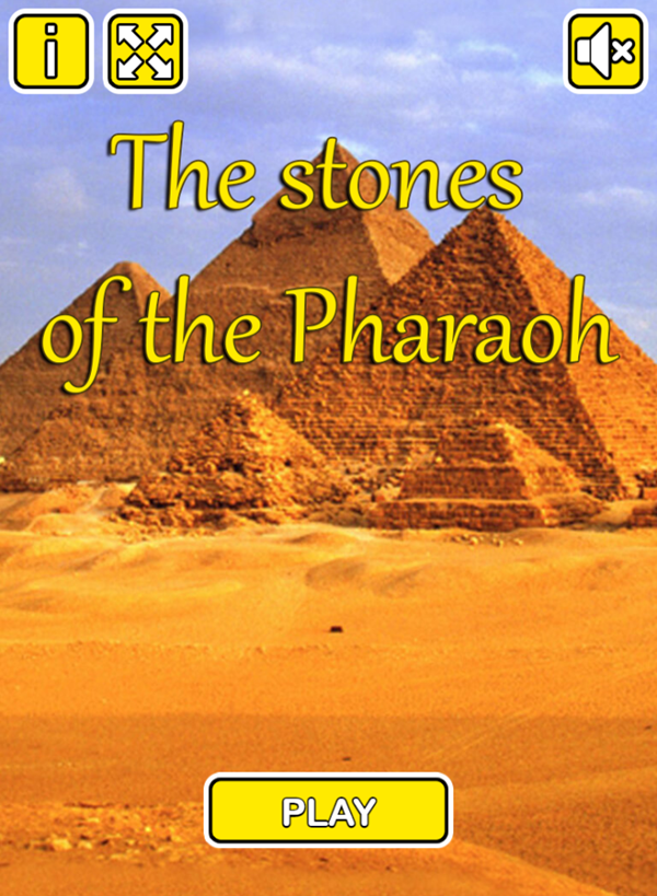 The Stones of the Pharaoh Game Welcome Screen Screenshot.