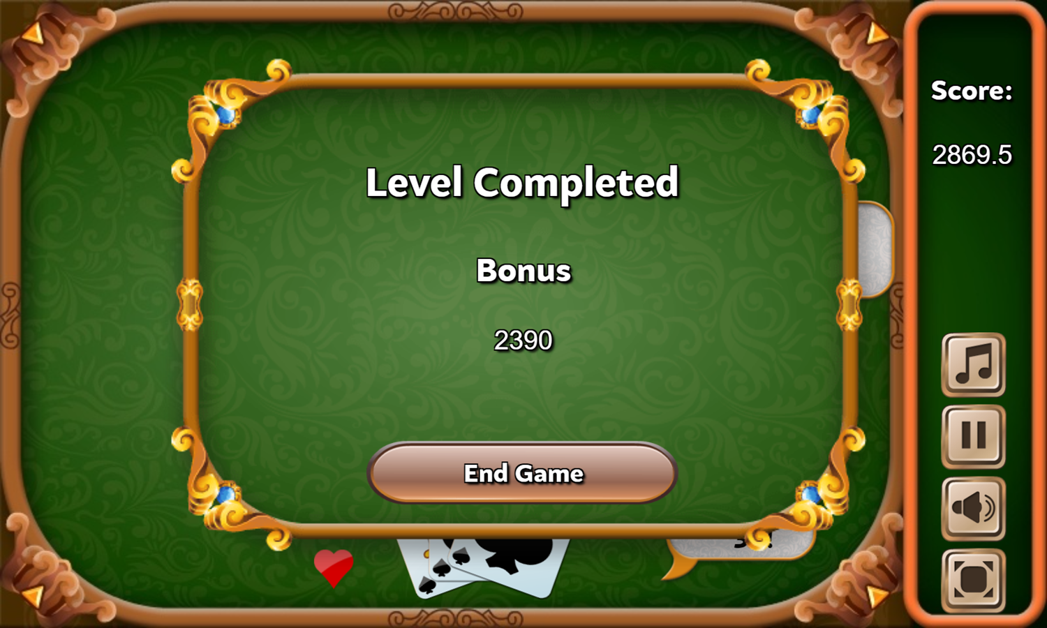 Thirty One Game Level Completed Screenshot.
