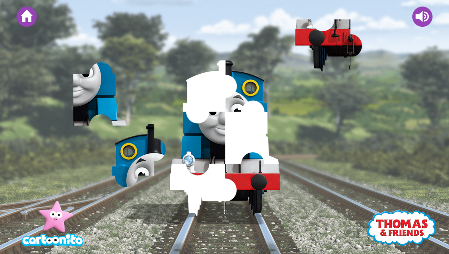 Thomas and Friends Jigsaw Puzzle Game Play Screenshot.