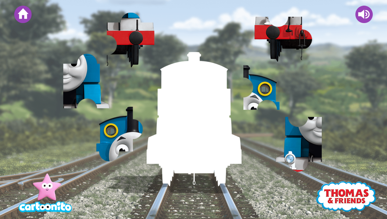 Thomas and Friends Jigsaw Puzzle Game Start Screenshot.