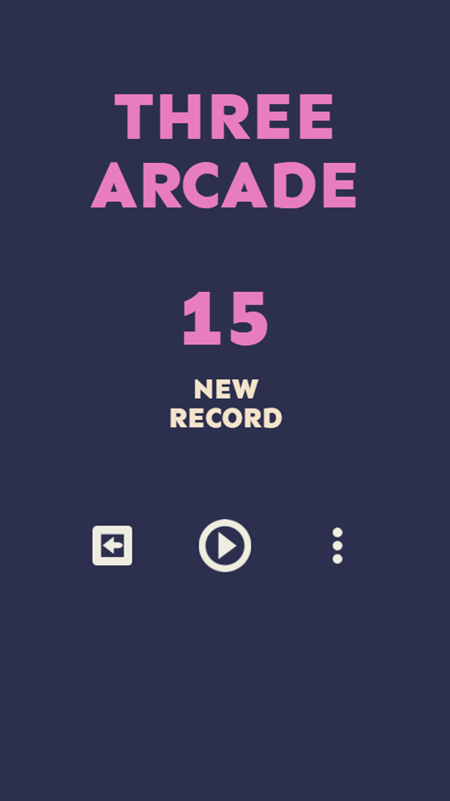 Three Arcade Game Color Pattern Score Screenshot.