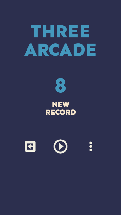 Three Arcade Game Dodge Pattern Score Screenshot.