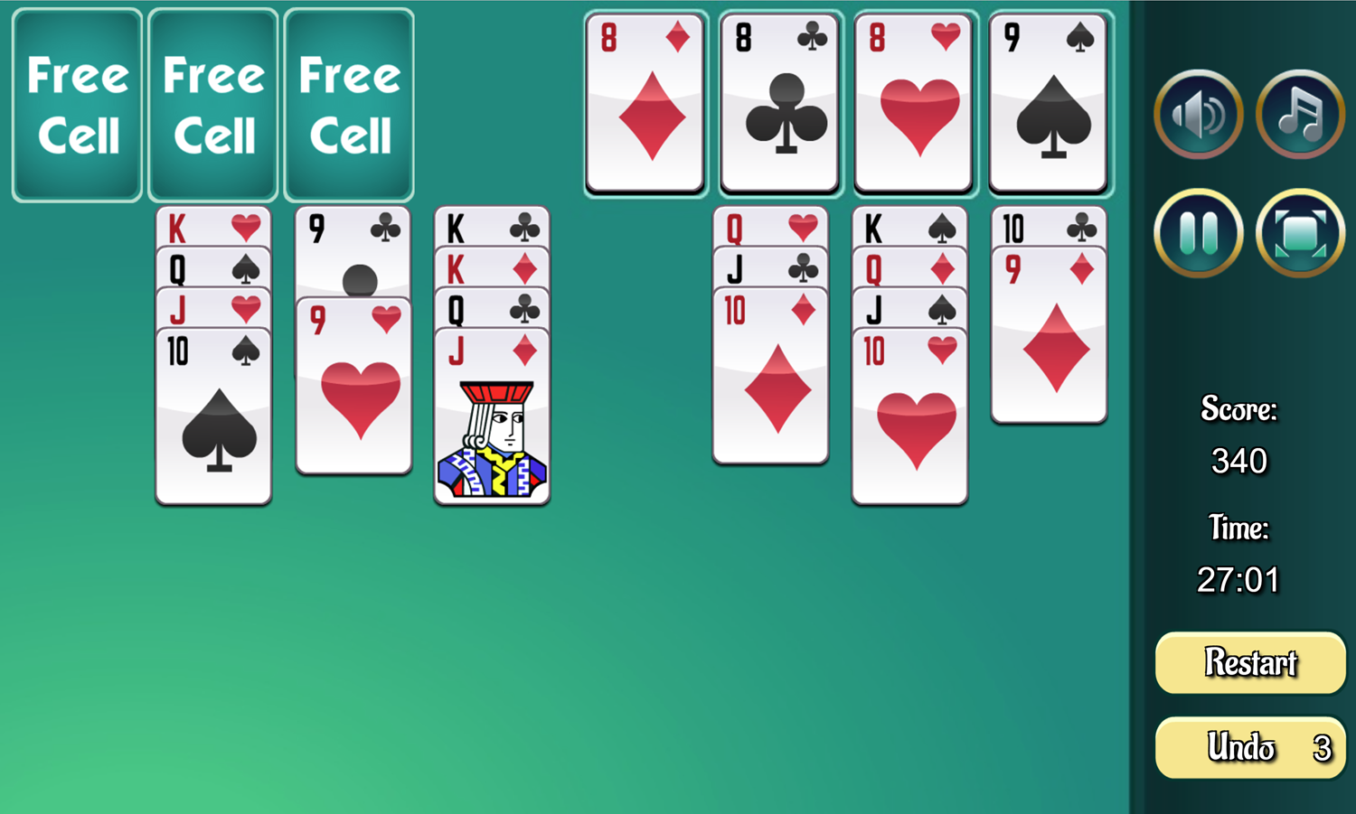 Three Cell Gameplay Screenshot.
