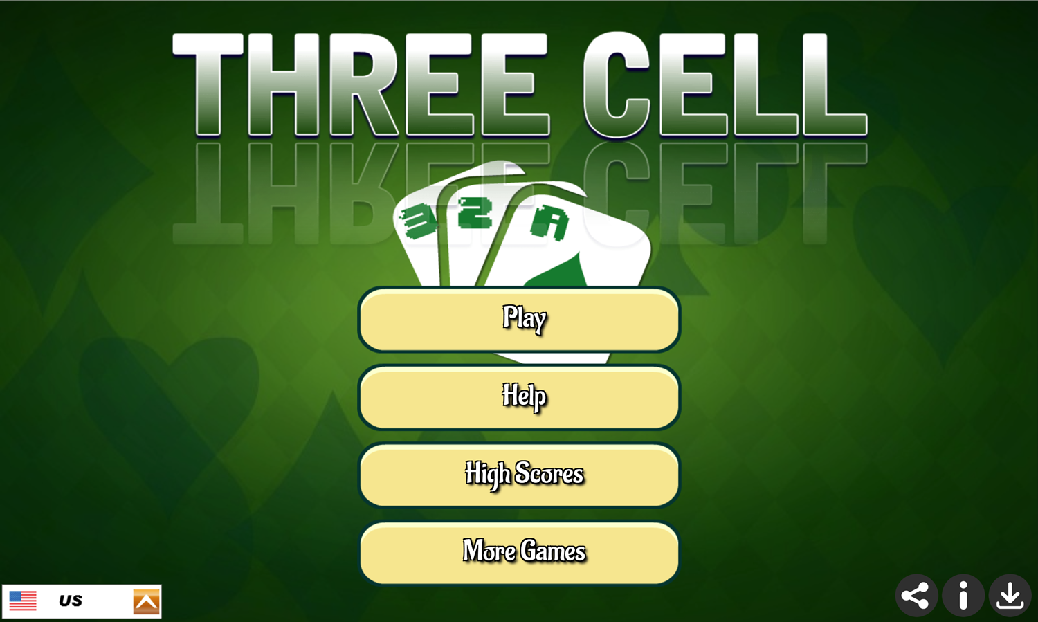 Three Cell Game Welcome Screen Screenshot.