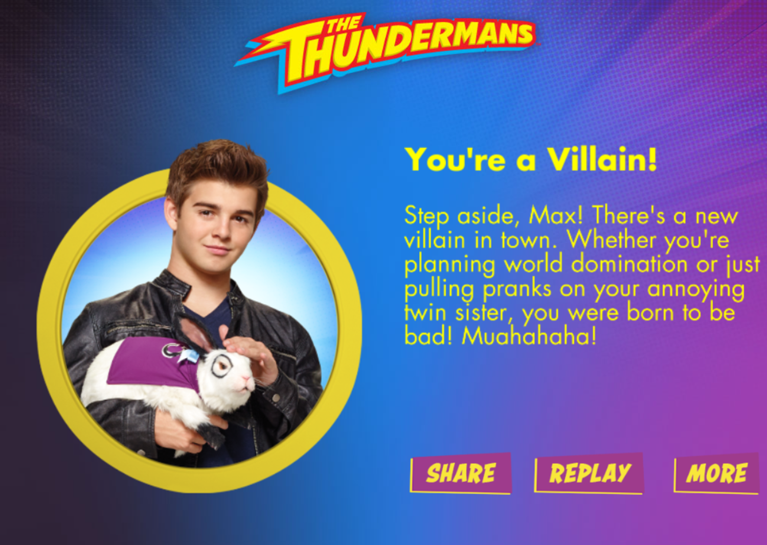 Thundermans Are You a Hero or a Villain Game Result Screenshot.