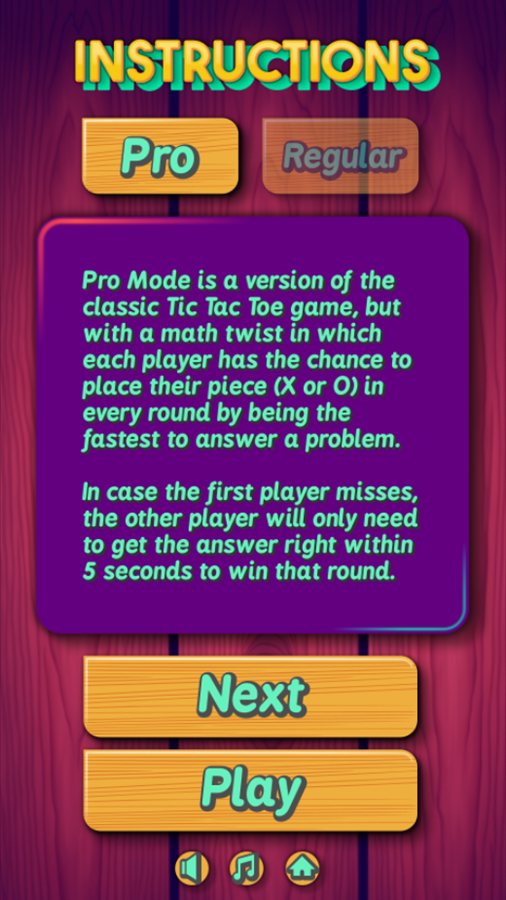 Tic Tac Know Game Pro Instructions Screen Screenshot.