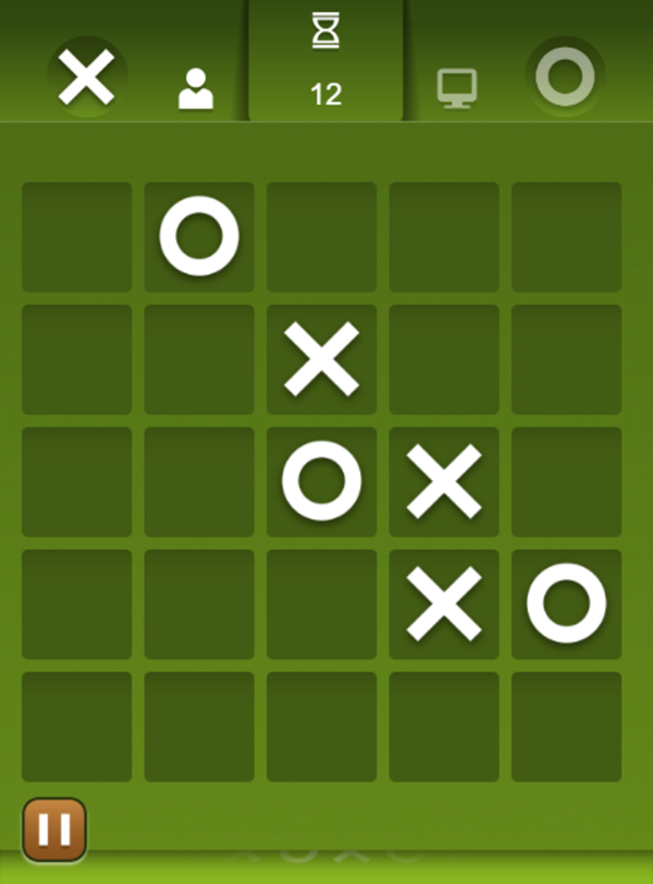 Tic Tac Toe Mania Game Play Screenshot.