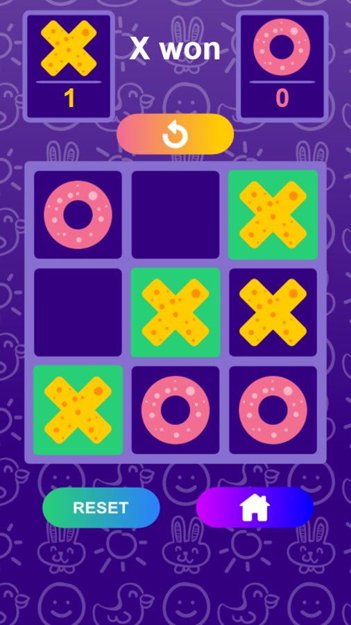 Tic Tac Toe Math Game Won Screenshot.