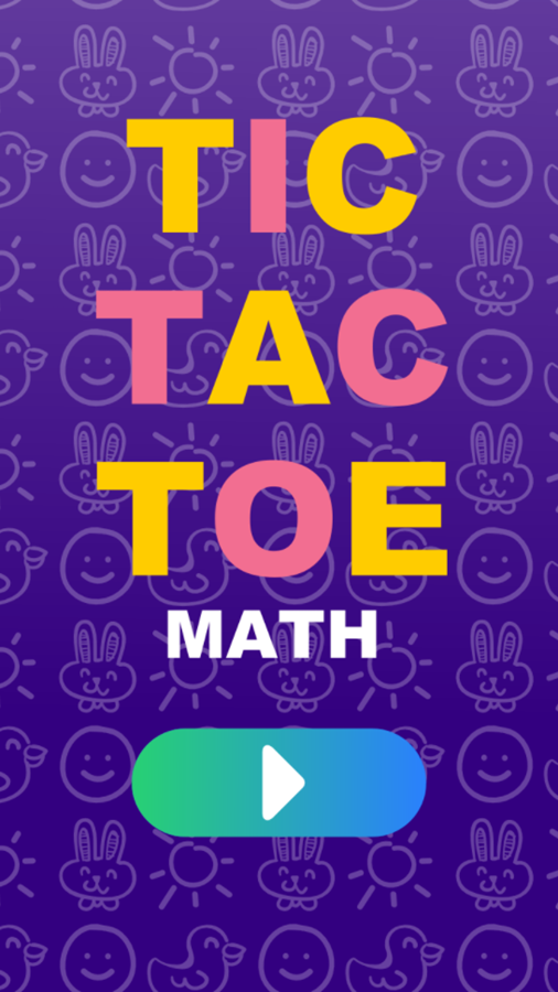 Tic Tac Toe Math Game Welcome Screen Screenshot.