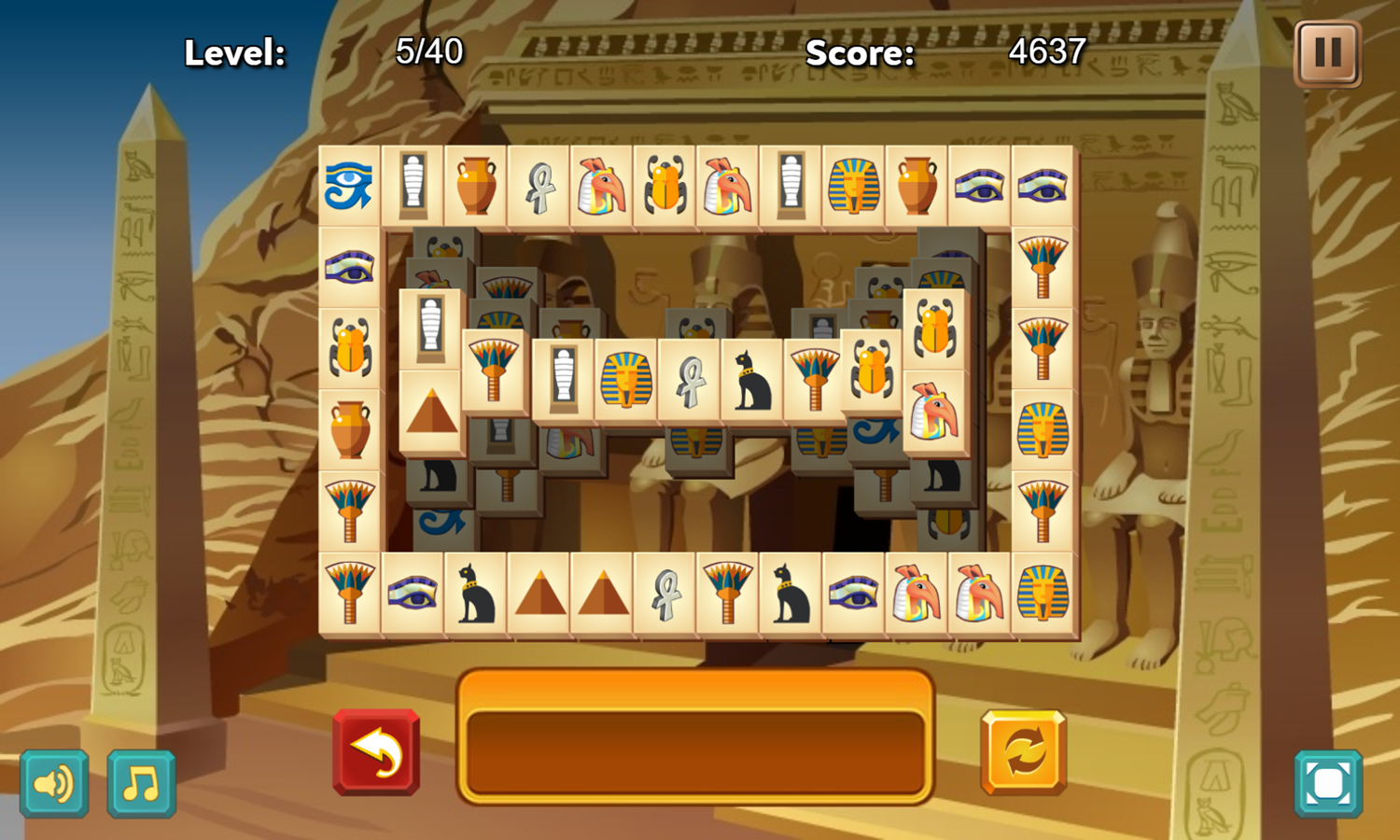 Tiles of Egypt Game Level Progress Screenshot.