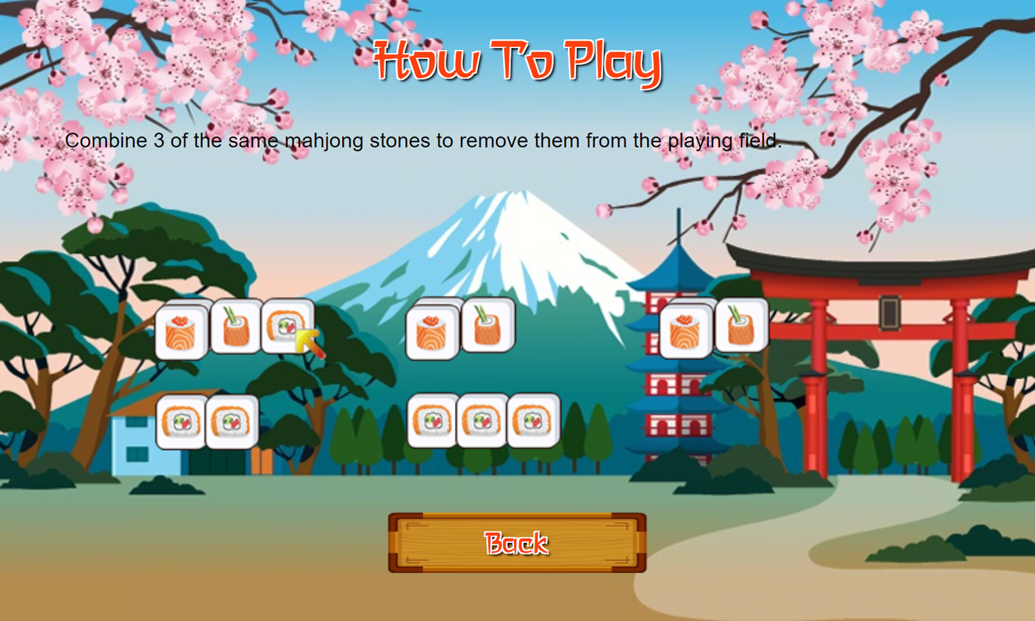 Tiles of Japan Game How To Play Screenshot.