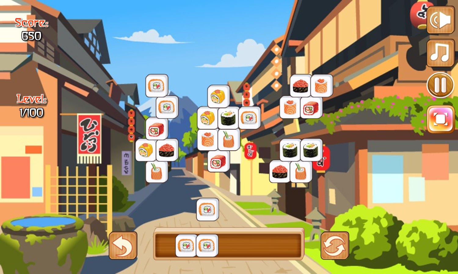 Tiles of Japan Game Level Play Screenshot.