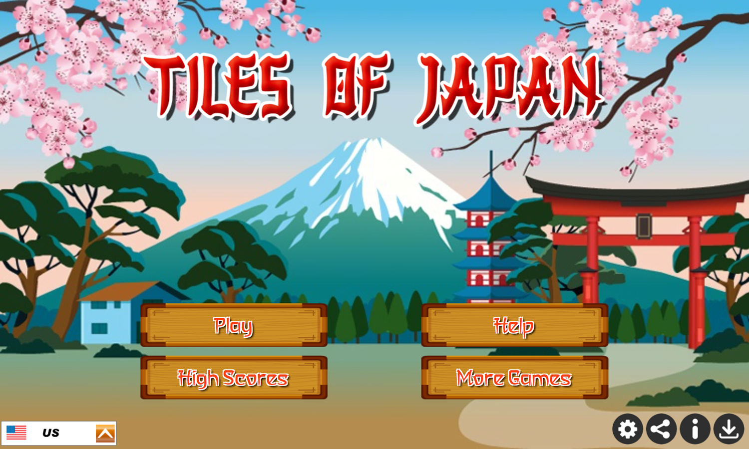 Tiles of Japan Game Welcome Screen Screenshot.