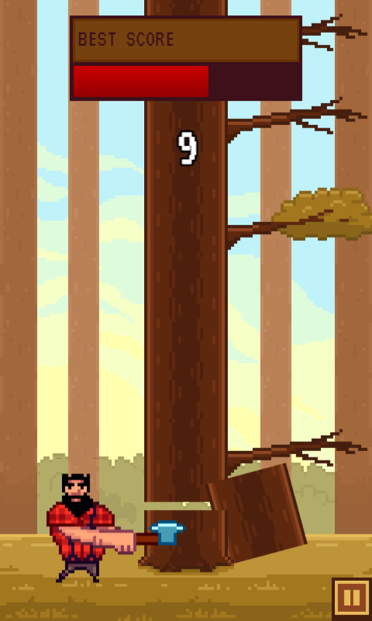 Timber Guy Game Play Screenshot.