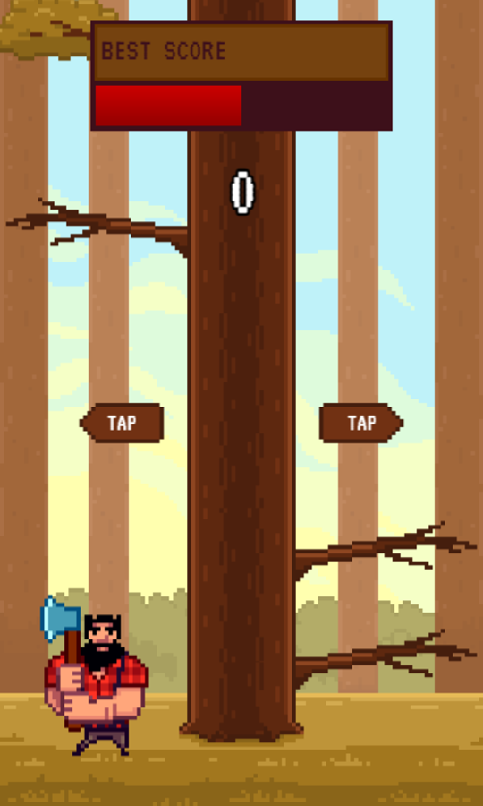 Timber Guy Game Start Screenshot.