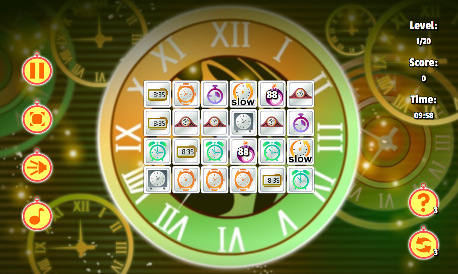Time Connect Game Start Screenshot.