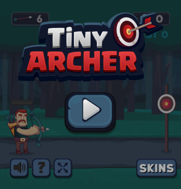 Tiny Archer Game Welcome Screen Screenshot.