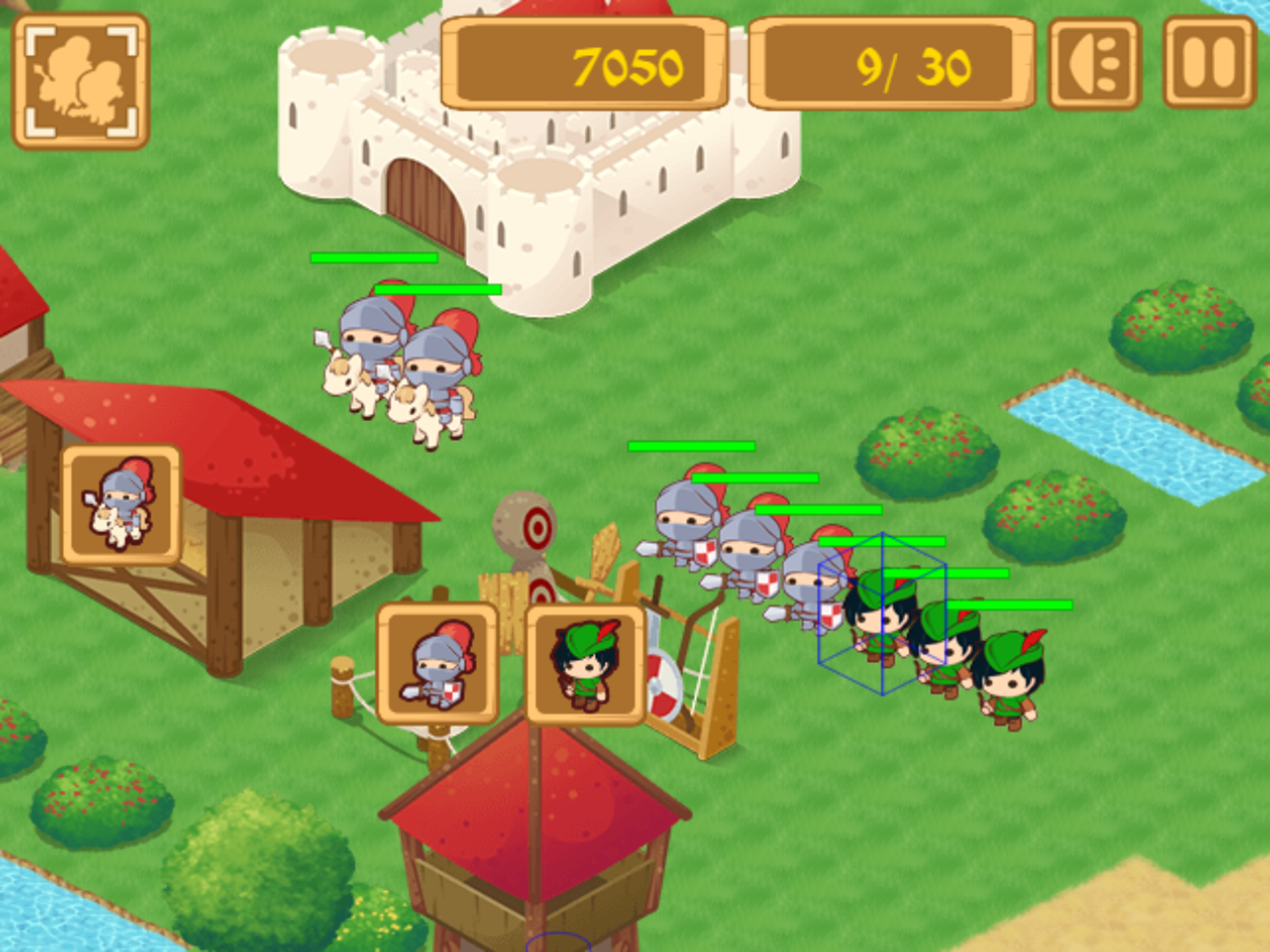 Tiny Battle Game Train Units Screenshot.