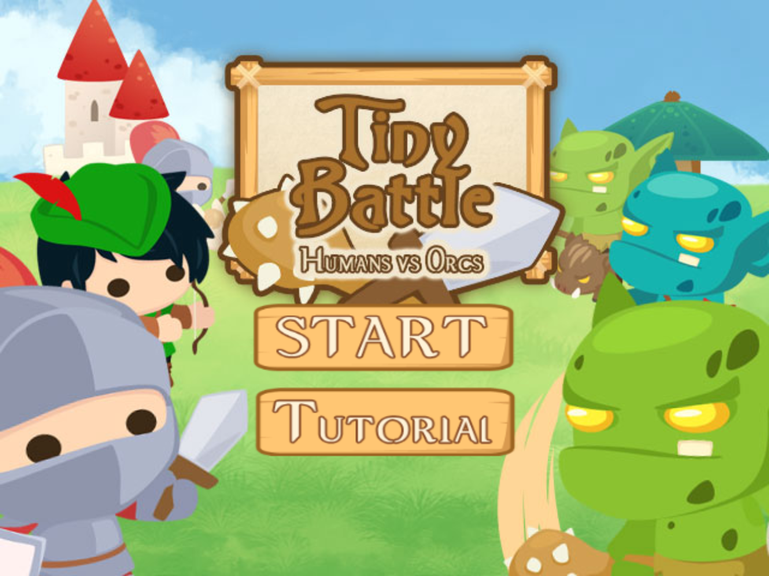 Tiny Battle Game Welcome Screen Screenshot.