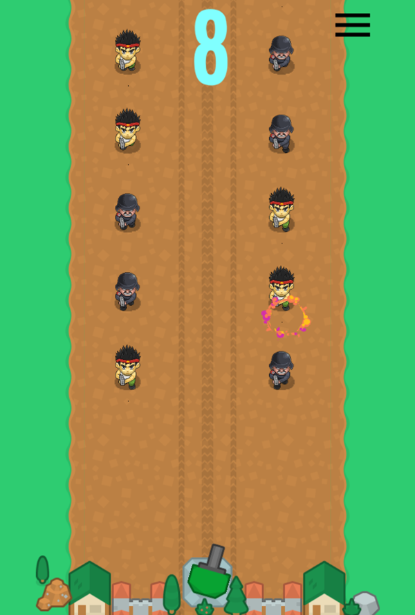 Tiny Defender Game Play Screenshot.