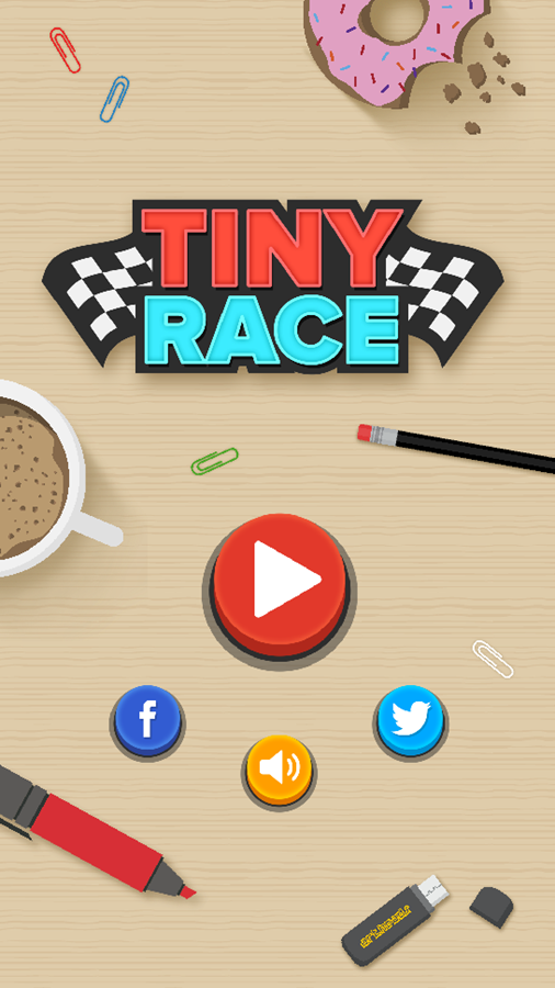 Tiny Race Game Welcome Screen Screenshot.