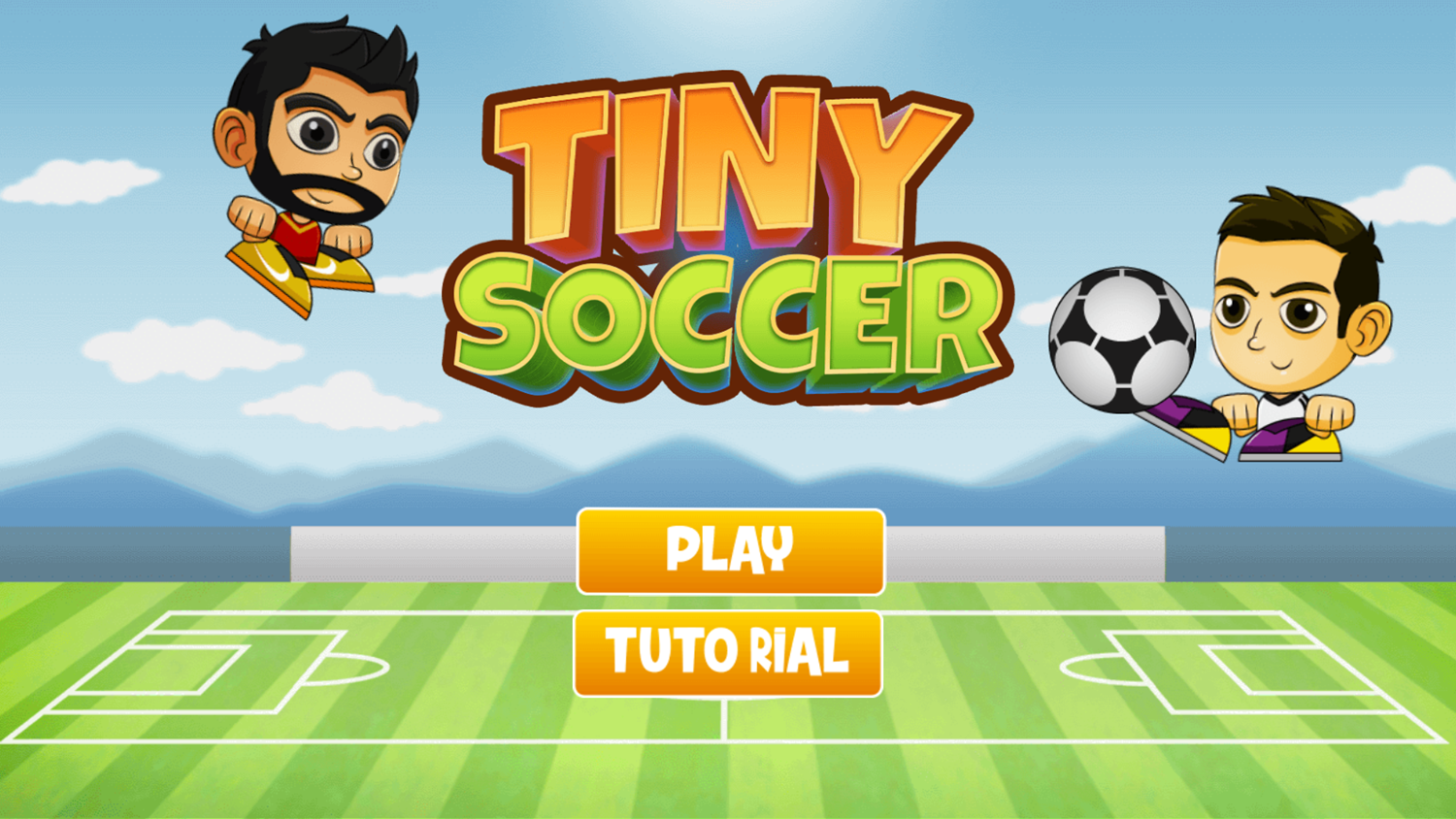 Tiny Soccer Game Welcome Screen Screenshot.