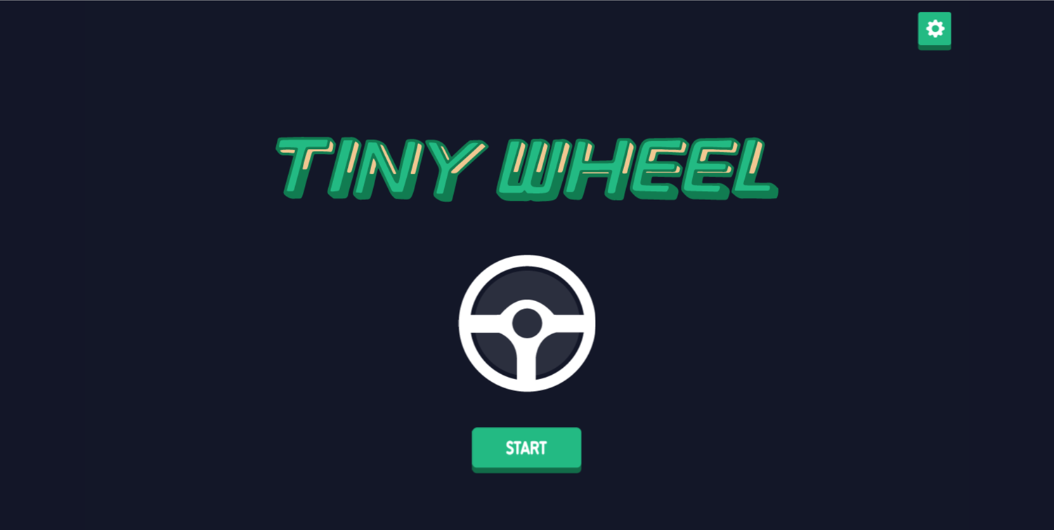 Tiny Wheel Game Welcome Screen Screenshot.