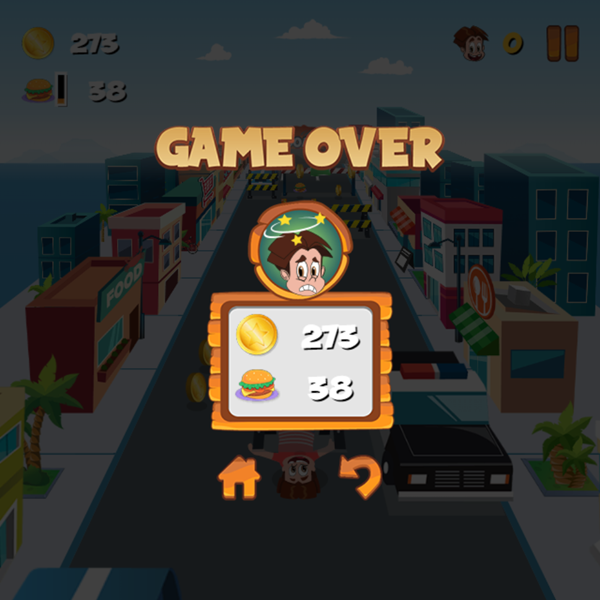 Titoo Run Game Over Screenshot.