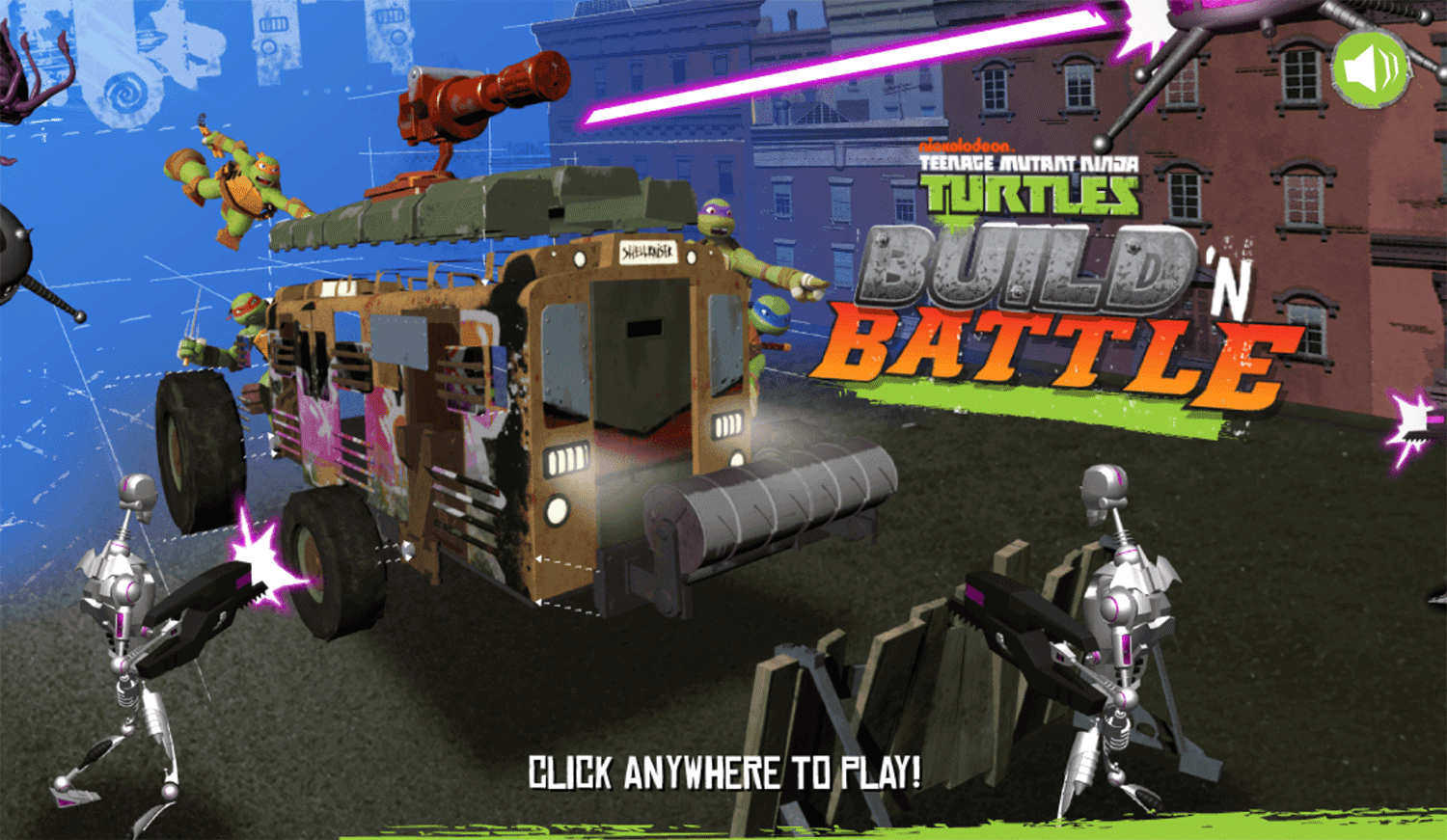 TMNT Build N Battle Welcome Screen Screenshot.