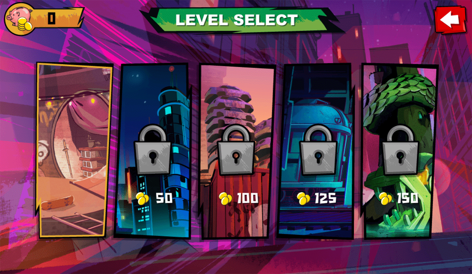 TMNT Bumper Bros Level Select Screenshot.