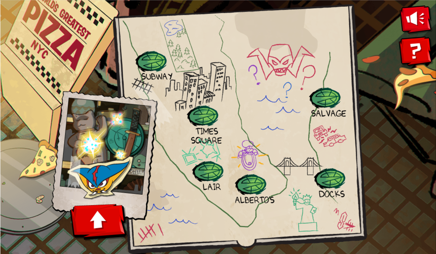 TMNT Epic Mutant Missions City Map Screenshot.