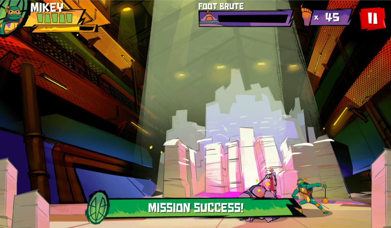 TMNT Epic Mutant Missions Mission Success Screenshot.