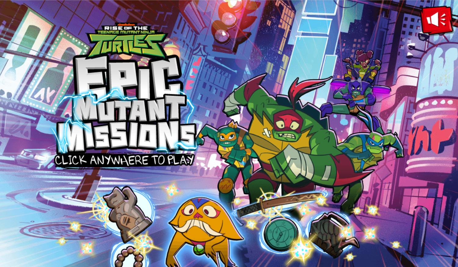 TMNT Epic Mutant Missions Welcome Screen Screenshot.