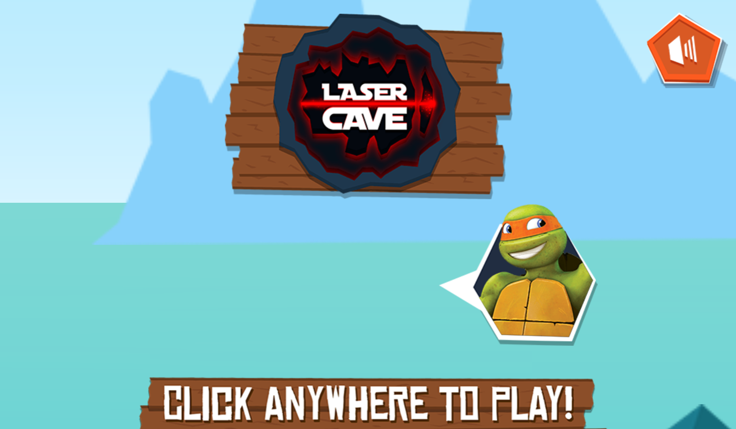 TMNT Laser Cave Game Welcome Screen Screenshot.